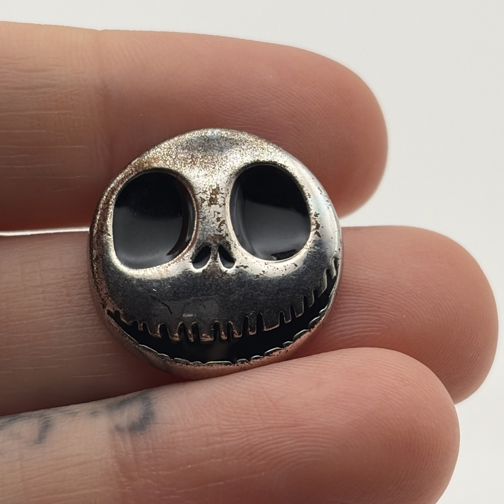 Disney Jack Skellington Head Silver Tone Lapel Hat Pin